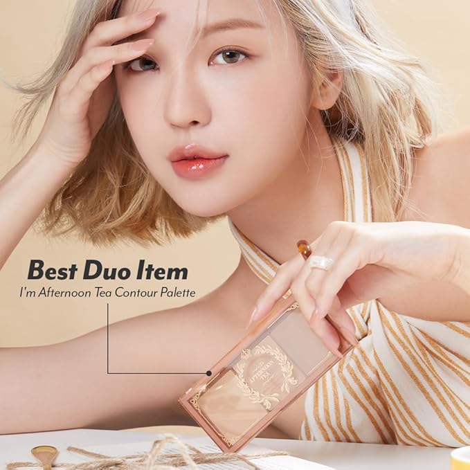 I'M MEME Blusher Palette - Afternoon Tea_Milk Tea Time | Soft Pink, Peach, Lavender, 3 Shades Palette, Matte Powder, Face & Cheeks, For All Skin Tones, Powdery Finish, Lightweight Formula, 0.4 Oz
