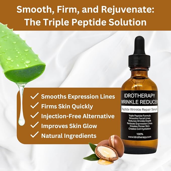 Peptide Face Serum Deep Moisturizer, Skin Glow, Create Firmer Skin and Cell Rehydration