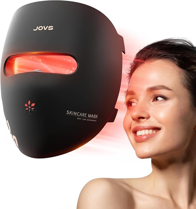 JOVS LED Light Therapy Face Mask, Wireless Red Light Therapy Mask for Face, Portable Skin Care Beauty Device Intelligent Beauty Solution at Home Use, 4 Modes for Visible Results