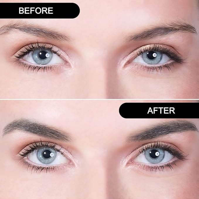 Black Brown Eye Brow Powder Kit for Women, Medium Coffee Dark Gray Eyebrow Powder Palette with Brush, Brow Color Filler Get Full Defined Natural Brows, Highlight Contour sombra para cejas, Vegan
