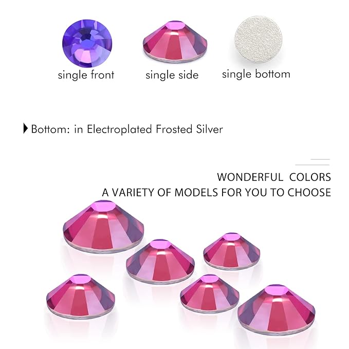 1440Pcs Purple Velvet Crystal Rhinestones,Glass Flatback Rhinestones Gemstones Small for Nail Face Makeup Art Crafts Clothes Decoration - (SS4,1.6mm,Purple Velvet)
