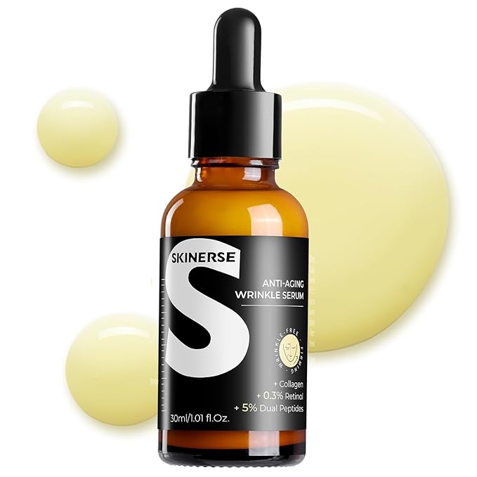 Retinol Serum for Face, Anti Aging Serum, Retinoid Collagen with Vitamin E Resurfacing Facial Rapid Fine Lines Repair, Brightening Pore Minimizer for Face Daily Skin Care Treatment 1oz