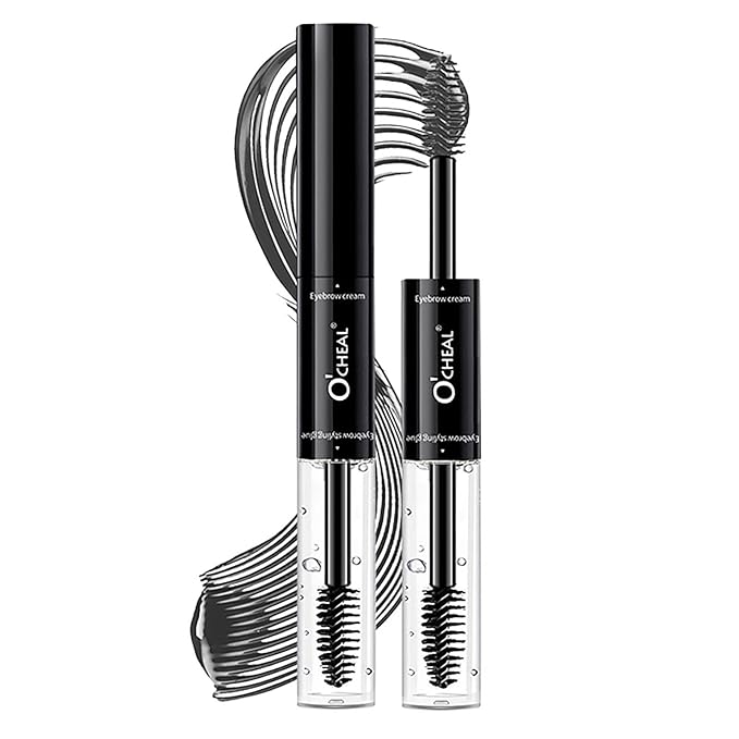 O'CHEAL Double-Ended Tinted Eyebrow Gel, Waterproof, SmudgeProof Brow Glue with Brush, Quick-Drying, 24HR Brows Makeup for Natural Full Brows, 3D Eyebrow Mascara for Women (Grey)