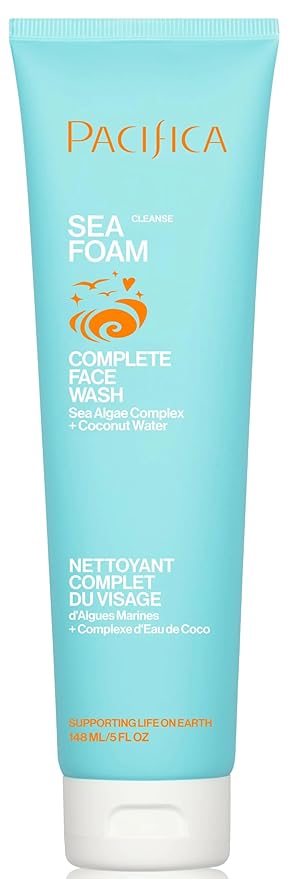 Pacifica Beauty Sea Foam Face Wash, Daily Gentle Foaming Cleanser, With Coconut Water + Sea Algae, Removes Makeup, For Combination and Oily Skin, Vegan & Cruelty Free