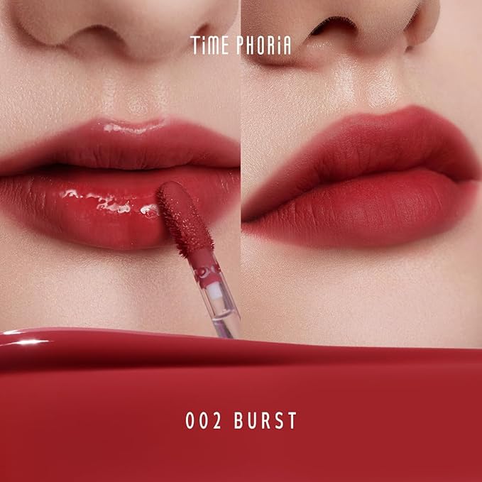Altera Blurring Lip Tint 002 Burst, True Red Glossy to Soft Matte Finish, Blur Lip Lines, Weightless No-Sticky Airy Velvet Texture, Vibrant Hydrating Long-Lasting Lip Makeup