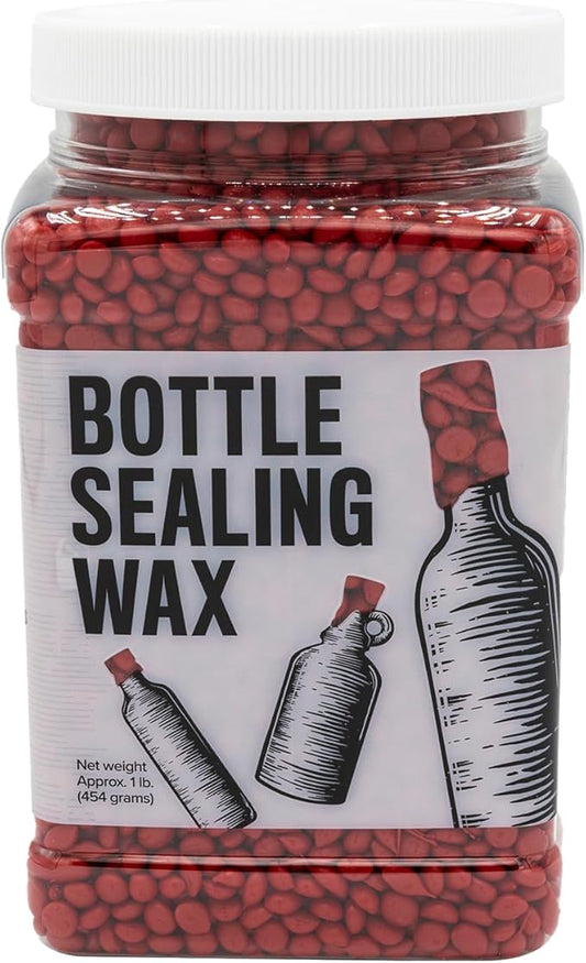 Blended Waxes, Inc. Bottle Sealing Wax, Premium Pastille Wax Seal Beads for Wine, Beer, and Liquor Bottle Closure, Seals Between 25-30 Bottles, 1 lb, Bright Red