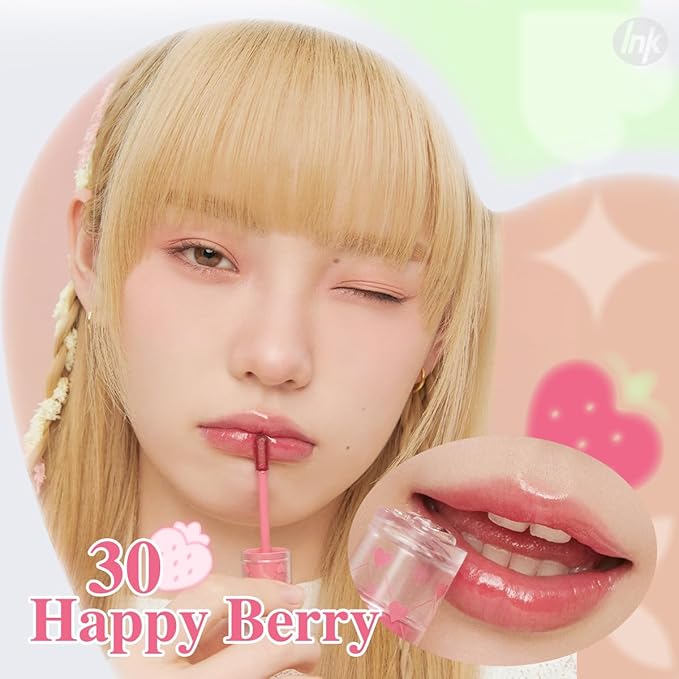 Peripera Ink Mood Glowy Tint | Lip-Plumping, Naturally Moisturizing, Lightweight, Glow-Boosting, Long-Lasting, Comfortable, Non-Sticky, No White Film (030 HAPPY BERRY)