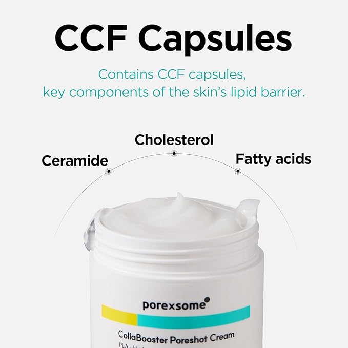 CollaBooster Poreshot CreamㅣPoly Lactic Acid(PLA) + 12 Hyaluronic Acid(HA) + CeramidesㅣFace Moisturizer for Pore Tightening & FirmingㅣKorean Skin Care (1.69 fl.oz.)