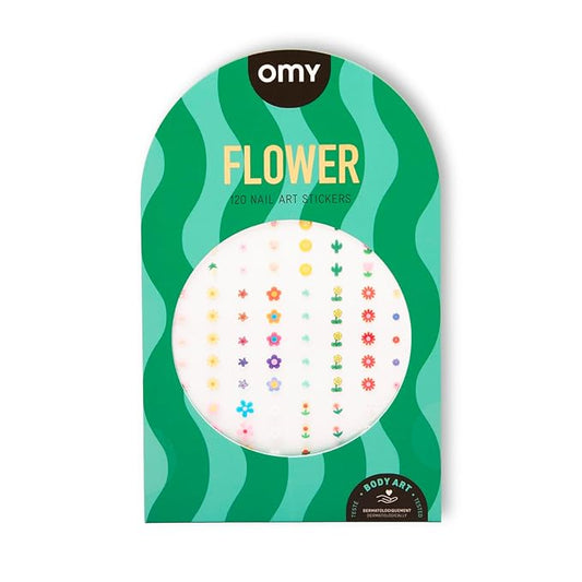 Omy Flowers Art Stickers - 120 Stickers, Waterproof, Durable, Fun, Creative Designs | Strong Enough to Last Through Hand Washing - Easy to Apply, Safe, Non-Toxic | Age 6 and Up