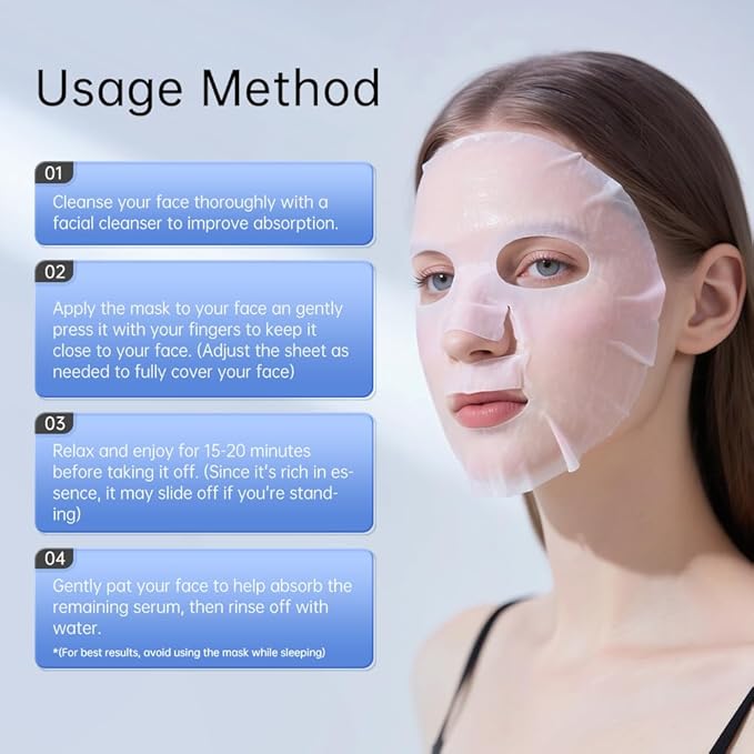 Prof. Ling Full-Spectrum Hyaluronic Acid Face Mask – Deep Hydrating, Firming & Soothing Sheet Mask for Sensitive Skin, Plumping & Anti-Wrinkle Facial Treatment-5ea