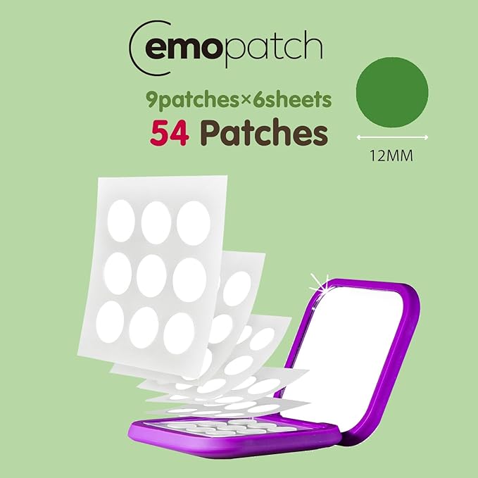 Acne Pimple Patches for Face 54 Count with Mirror Case for Day & Night Use - Hydrocolloid Pimple Pads, Emoji-Themed Blemish Dots, Clear Skin Treatment (Playing Card)