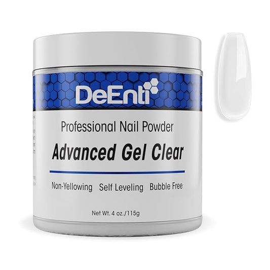 DeEnti Acrylic Nail Powder - 4oz Advanced Gel Clear|Professional Grade, Bubble-Free Acrylic Powder for Nails | Long-Lasting, Chip-Resistant Nail Acrylic Powder for Carving, Extensions & Fake Nails