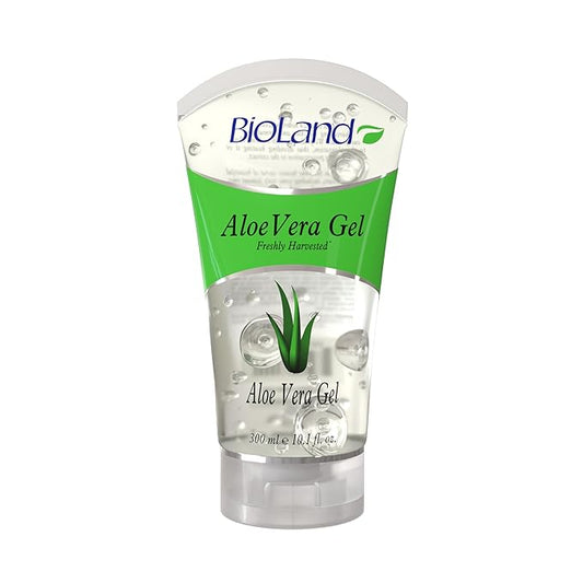 Bioland Organic Aloe Vera Gel – Freshly Harvested & Cold Processed – Hydrating Gel for Sunburn Relief – Daily Moisturizer for All Skin Types – 10.14 fl oz (300 mL)