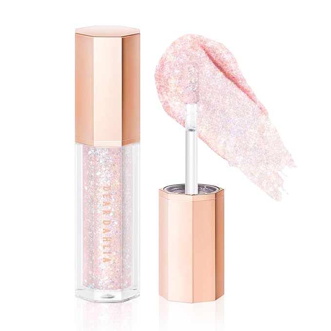 DEARDAHLIA Paradise Shine Eye Sequins (Enchanted) - Long-Lasting Liquid Glitter Eyeshadow, Minimal Fallout, High-Shine Pearl Finish, Lightweight, Blendable, Vegan & Cruelty-Free. 0.14 oz