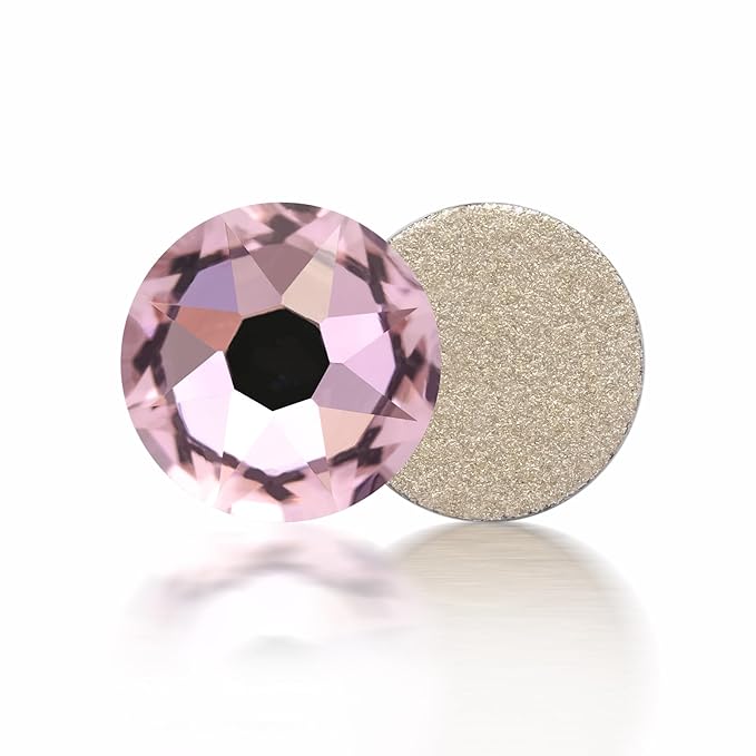 Meibite Pink Flatback Rhinestones, Glass Rhinestones for Nail Art and Craft, Glue Fix, Loose Crystal Gemstones(Pink, SS16, 1440pcs, 3.8-4.0mm)