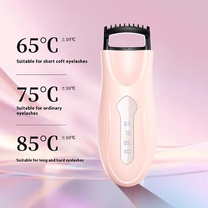Heated Eyelash Curler, Portable Travel-Size Mini Lash Curler, 3 Temperature Modes, USB Rechargeable Electric Eyelash Curler, Natural Curling 24H Long-Lasting Curl, Gift for Women & Girls