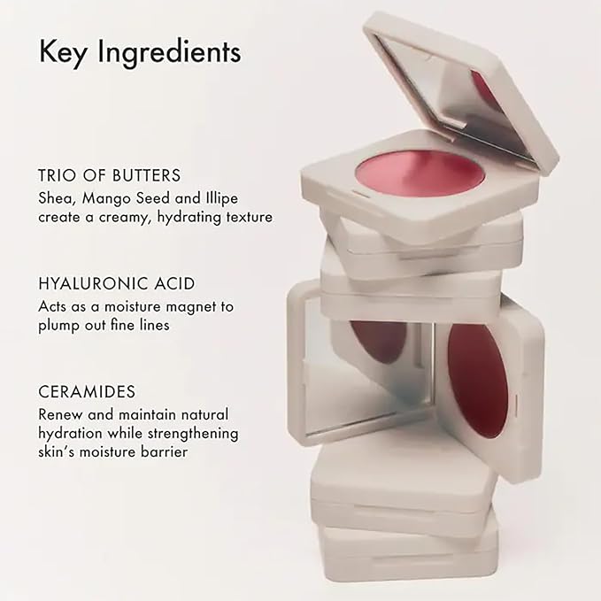 Summer Fridays Blush Butter Balm - Skincare-Infused Hydrating Cream Blush with Hyaluronic Acid, Ceramides, & Shea Butter for a Dewy Flush of Color - Cheek and Lip Tint - Pink Sunset (0.14 Oz)