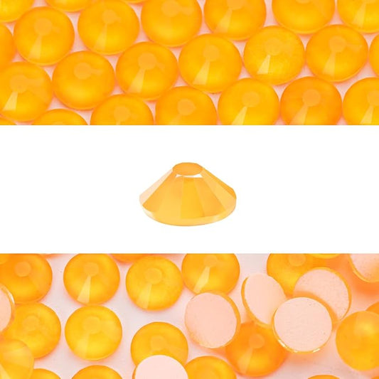 Novani 3000 Pieces Flatback Rhinestones Glass Round Gems Neon-Orange Crystals for Nail Art DIY Crafts Clothes Shoes,SS10,2.7-2.9mm