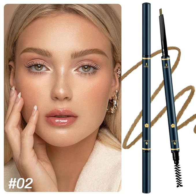 5 Pcs Eyebrow Pencils for Women, Waterproof Professional Makeup Micro Brow Pencil, Light Brown Brow Kit with Eyebrow Brush, Ultra-Fine Mechanical Pencil, Vegan&Cruelty-Free (C02#Light Brown)