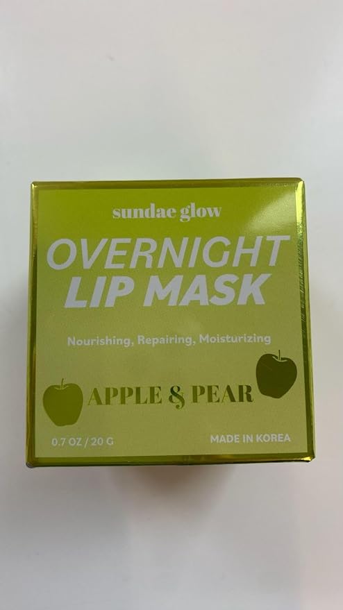 Sundae Glow Apple & Pear Lip Mask Overnight Treatment – Dermatologist Tested, Korean Skin Care – Deep Moisture & Lip Hydration Repair with Shea Butter And Vitamin E – Vegan, Clean Beauty – 1 Pack
