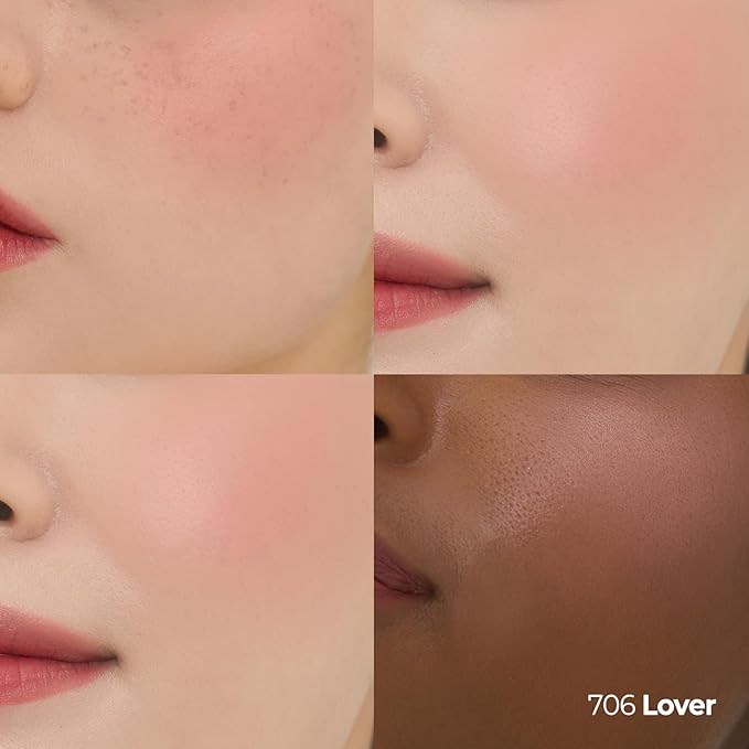 Laka Love Silk Blush, Radiant Powder Blush, Silky, Buildable Color with a Natural Glow, Long Lasting, Moisturizing Formula for a Fresh, Flushed Look, K-Beauty (#706 Lover)