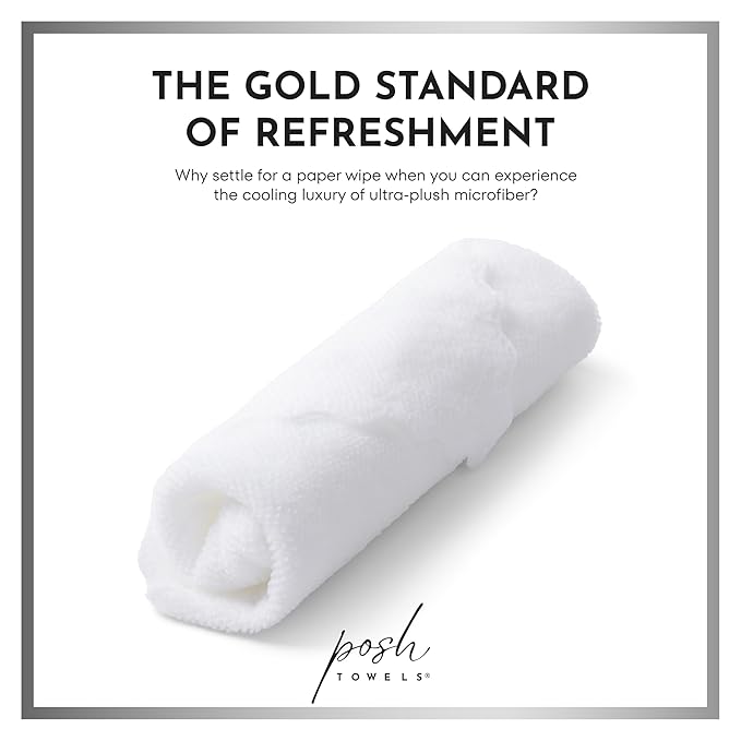 Ultra Premium White Tea Scented Towelettes - 20 Pack Extra Large 9.5" Microfiber Wet Wipes for Golf, Travel & Spa - Individually Wrapped Luxury Refreshing Cloths