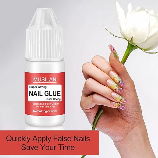 12 Bottle 5g Nail Glue,Super Strong Nail Glue for Press On Nails,Professional Upgrade Safety & Quick Dry Nail Gel for Acrylic Nails Tips & False Nail Long Lasting for Stick On Broken