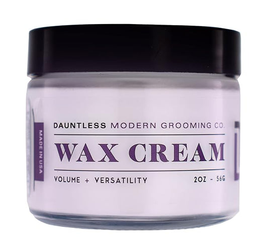 Dauntless Modern Grooming Co. WAX CREAM | REFORMULATED | FEARLESS SCENT | Multi-purpose Hair Styling | Medium-Firm Hold | Low Shine | 2 ounces