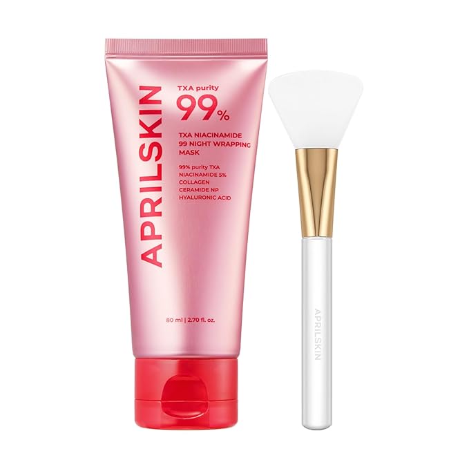 APRILSKIN TXA Wrapping Mask with Jelly Brush: TXA Niacinamide 99 Overnight Wrapping Mask and Jelly Brush