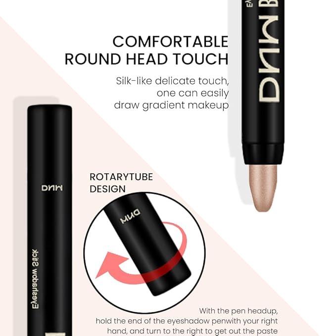 evpct 2Pcs Cream Eyeshadow Sticks Set for Eyes Pearl White & Mocha Beige Shimmer Eye Crayon Shadow Brightener Stick Pencil Pen Bulk sombras en crema para ojos 01+14