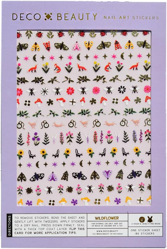 Deco Beauty Wildflower - Super Thin & Easy-to-Apply Nail Art with The Cutest Designs - Durable & Long-Lasting Nail Art Stickers and Decals for Women, for DIY at-Home Manicures & Salon-Quality Nails