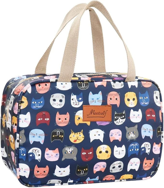 Hjkiopc Large Makeup Bag Toiletry Bag for Women Make Up Bag Cosmetic Bag Toiletries Bag Brush Bags for Traveling (Cute Cat)
