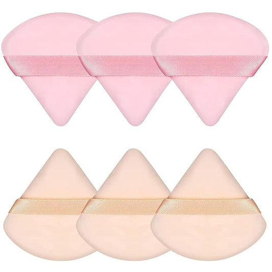 Pimoys 6 Pieces Powder Puff Face Triangle Makeup Sponge Soft Powder Puffs for Loose Powder Foundation Sponge Setting Powder Puff Makeup Tool, Valentines Day Gifts for Women