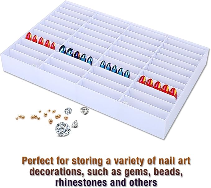 Semme False Nail Art Tips Storage Box, Transparent Empty Nail Display Case Nail Tips Organizer Holder Nail Decoration Container