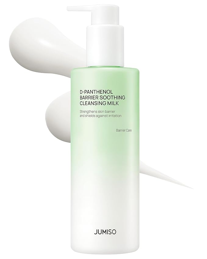 JUMISO D-Panthenol Barrier Soothing Cleansing Milk (10.14oz) | Hydrating Milk Cleanser for Sensitive Oily Skin | Barrier Repair Makeup Remover with Ceramides & Azulene | Non-Stripping Face Wash