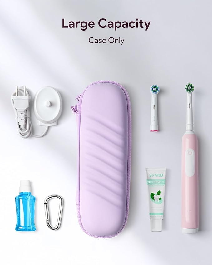 SQERO Electric Toothbrush Case for Oral-B Pro/iO/Philips Sonicare, Waterproof Traveling Toothbrush Storage Bag with Mesh Pocket Covers Protection