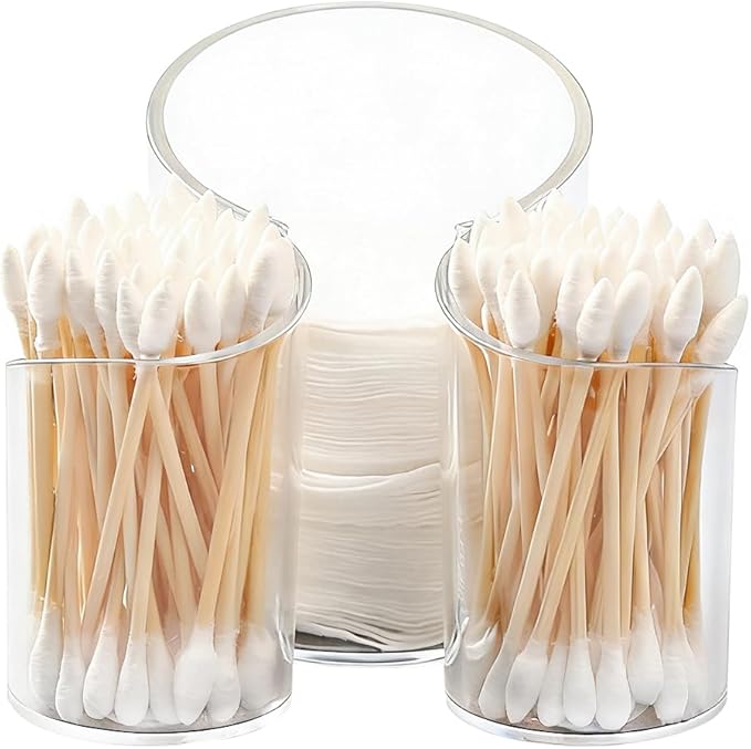 chunhai Cotton Pad Holder for Bathroom, cotton round holders Cups Dental Floss Dispenser, Vanity Makeup Organizer Storage Organizer for Cotton Pad QTips Paper Cup Floss