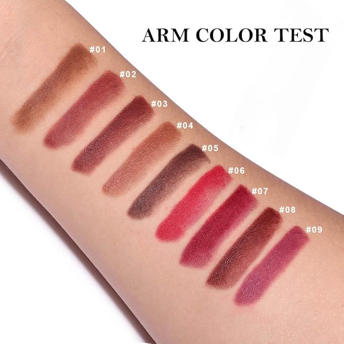 evpct Deep Mauve Gradient Matte Lipstick Lip Liner Crayon Combo Pencil Set for Women Long Lasting Waterproof, Mauve Rose Matte Cream Lip Liner and Lipstick Combo Makeup, Flawless Gradual Ombre Effect