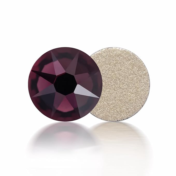 Meibite Purple Flatback Rhinestones, Glass Rhinestones for Nail Art and Craft, Glue Fix, Loose Crystal Gemstones(Purple, SS16, 1440pcs, 3.8-4.0mm)