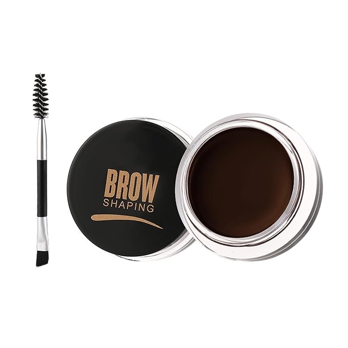 Eyebrow Pomade Brow Gel Pomade,Long Lasting Waterproof and Enhancers Eyebrow Soft Smooth,Eyebrow Makeup Gel with Eyebrow Brush for Girls and Women-Black Coffee
