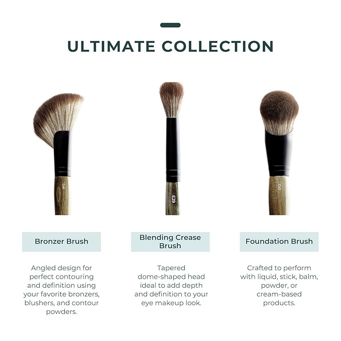 Rose and Ben Beauty E29 Blending Eye Brush | Tapered Dome for Contouring & Depth | Cruelty-Free Bristles