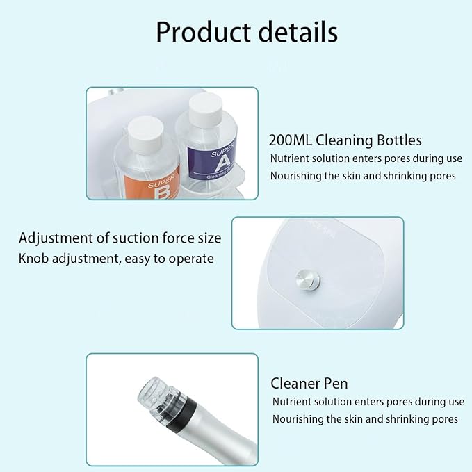 Hydrogen-Oxygen Facial Machine, Hydra Face Care Device for Skin Moisturizing – A Professional Vacuum Cleaning Jet Blackheads Remover for Home and Beauty Salon