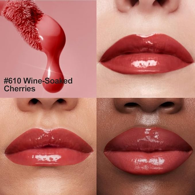 Houksouml Mirror Shine Lip Gloss, Hydrating Airy Lip Tint, Lightweight Water-Gloss Finish, Moisturizing Crystal Film Lip Glaze, Clear Non-Sticky, Juicy Hydration for Plump, Non-Drying Lips-610#