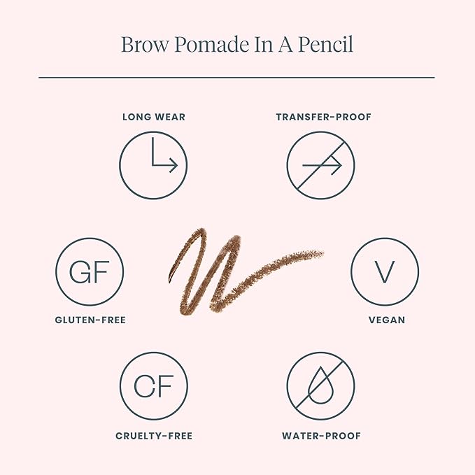 WONDERSKIN Eyebrow Pencil - Sharpenable Brow Pencil For Natural Looking Brows, Brown Eye Makeup, Long Lasting Eyebrow Pomade (Brunette)