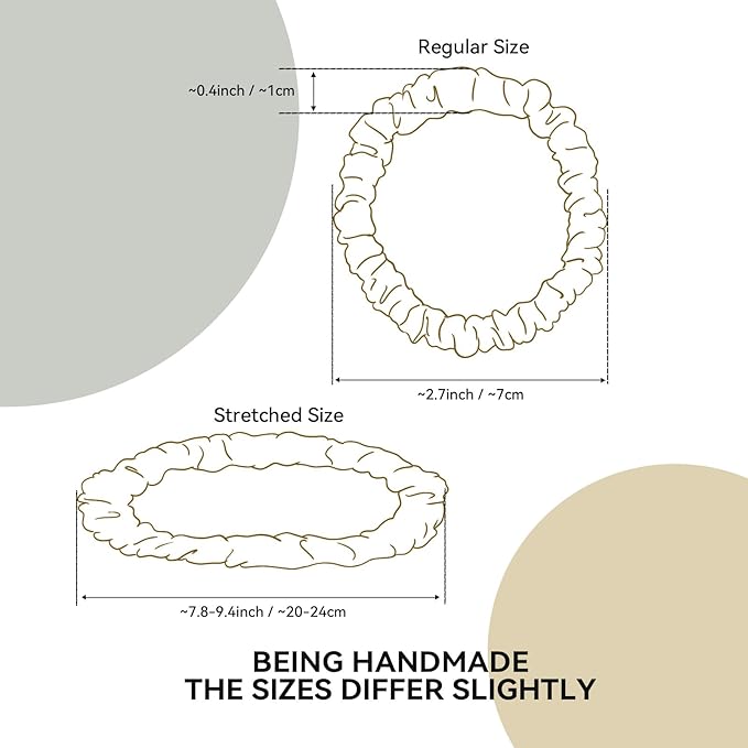 Silklab 22 Momme 100% Mulberry Silk Hair Ties, Well-Hold Elastic for No-Damage, (4 Pack, Black), 6A Grade, Soft Scrunchies, Reduces Frizz & Breakage, OEKO-TEX Certified