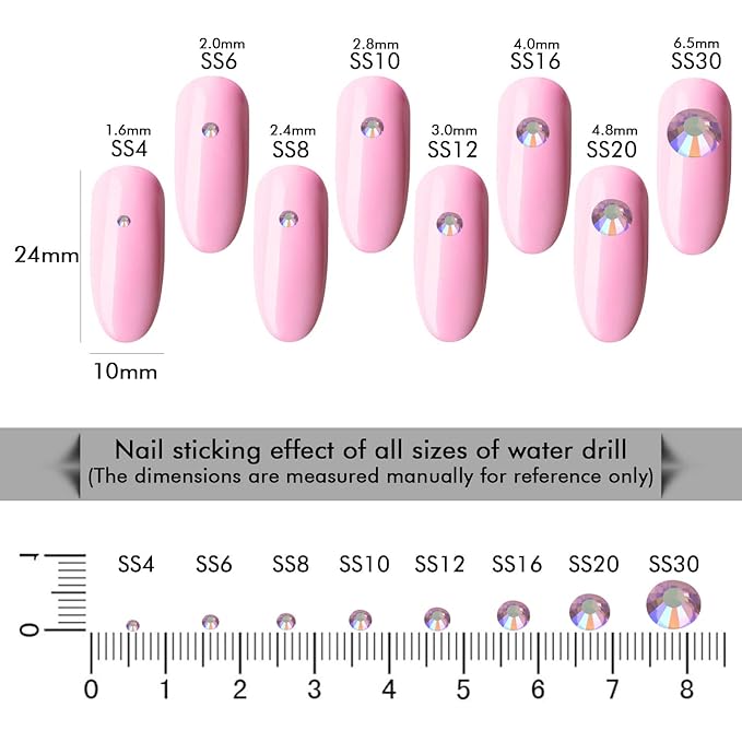 1440Pcs Light-Purple Ab Crystal Rhinestones,Glass Flatback Rhinestones Gemstones Mini for Nail Face Makeup Art Crafts Clothes Decoration-(SS8,2.4mm,Light-Purple Ab)