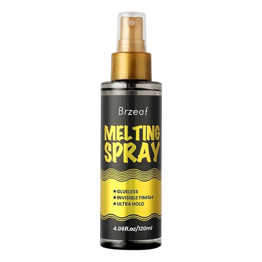 Brzeaf Lace Melting Spray and Holding Spray(120ml), Extreme Hold & Glueless, Melting Spray for Lace Wigs, Strong Natural Finishing Hold, Dries Quickly, Wig Melting Spray & Hair Adhesive for Wigs