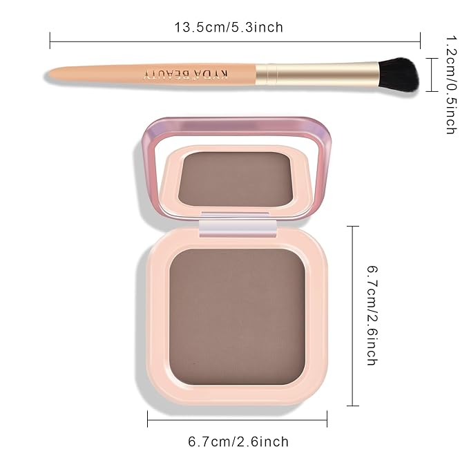 Contour Powder Palette, Matte Smooth Texture Ultra-fine Lightweight Blendable Pressed Powder, Multiuse Baked Contour for Face Sculpting Makeup-COOL TONED