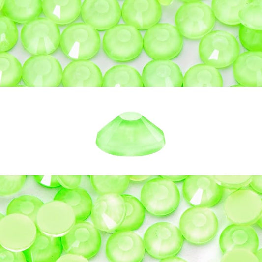 Novani 576 Pieces Flatback Rhinestones Glass Round Gems Mocha Lt.Green Crystals for Nail Art DIY Crafts Clothes Shoes,SS30,6.4-6.6mm