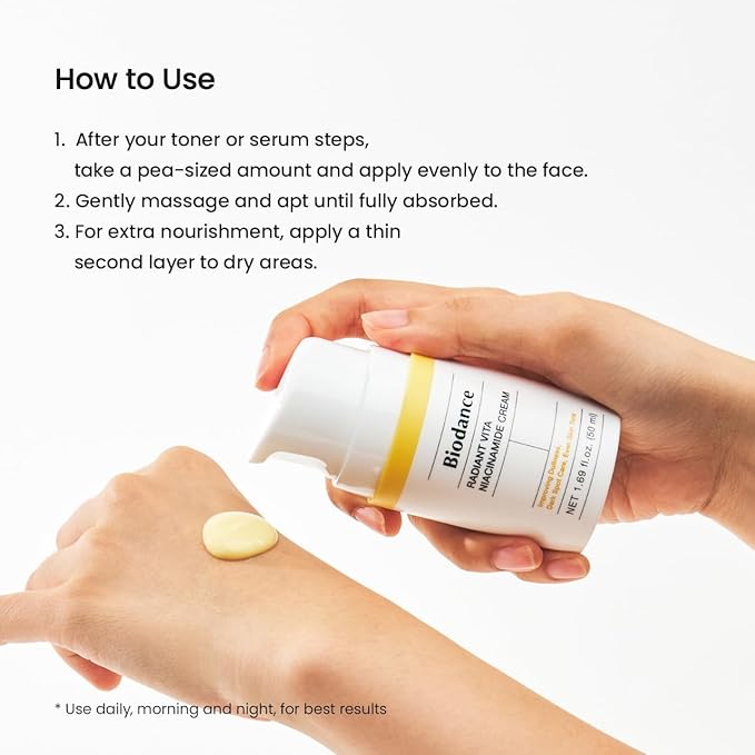 BIODANCE Radiant Vita Niacinamide Cream, Brightening, Dark Spot Correcting Facial Moisturizer, Korean Skin Care, Gifts for Women | 1.69 fl.oz, 50ml